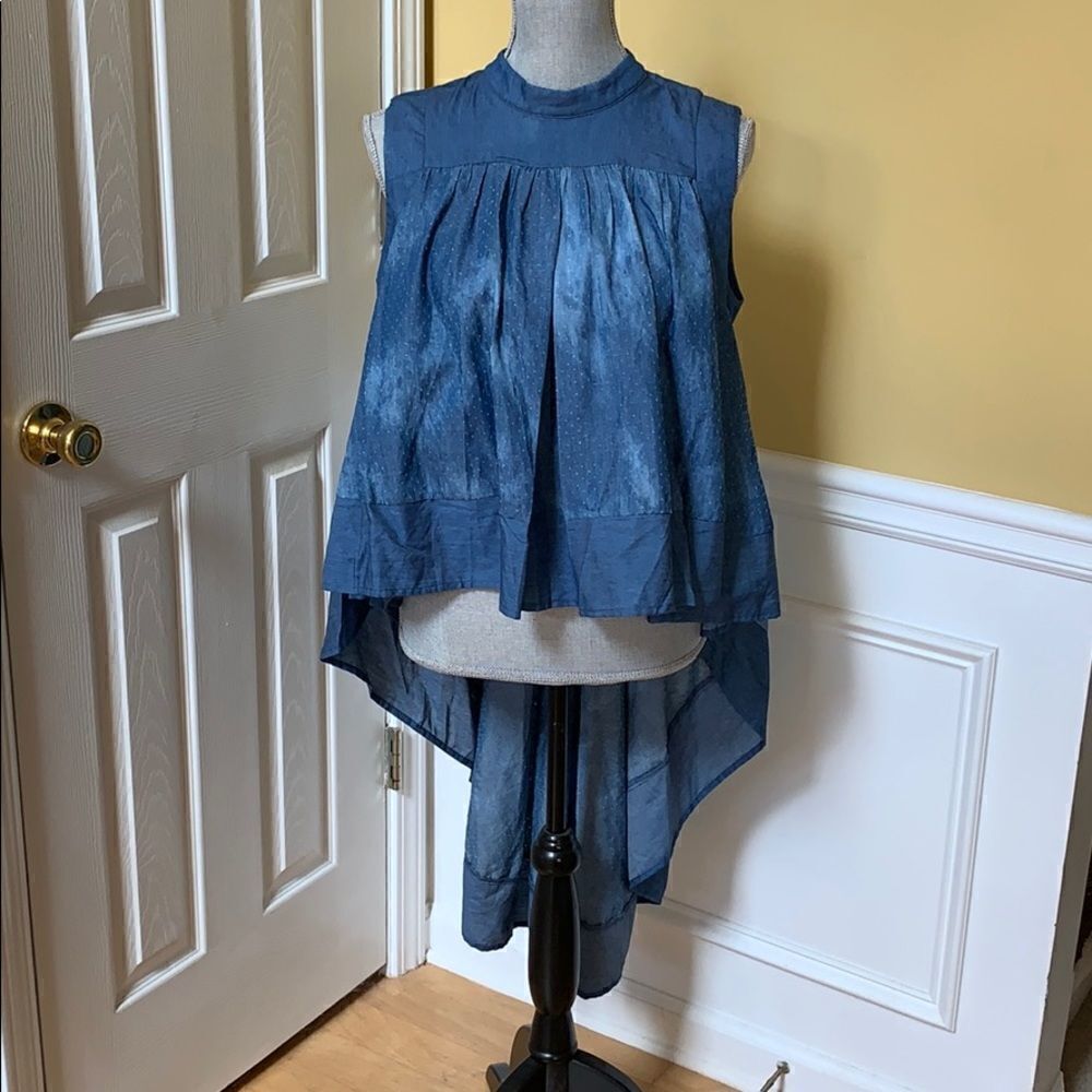 High Low Denim Top